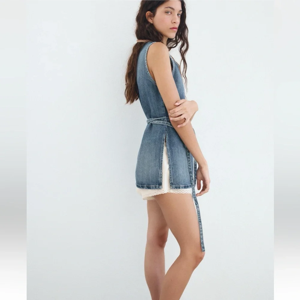 Zara - NWT Denim Shift Top/Tunic - Size S - Picture 4 of 12